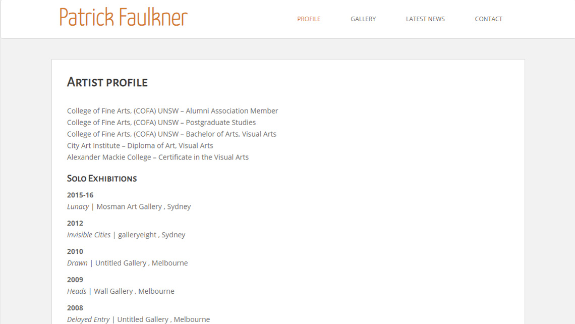 Patrick Faulkner profile page
